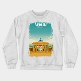 Berlin Germany Brandenburg Gate Vintage Travel Poster Crewneck Sweatshirt